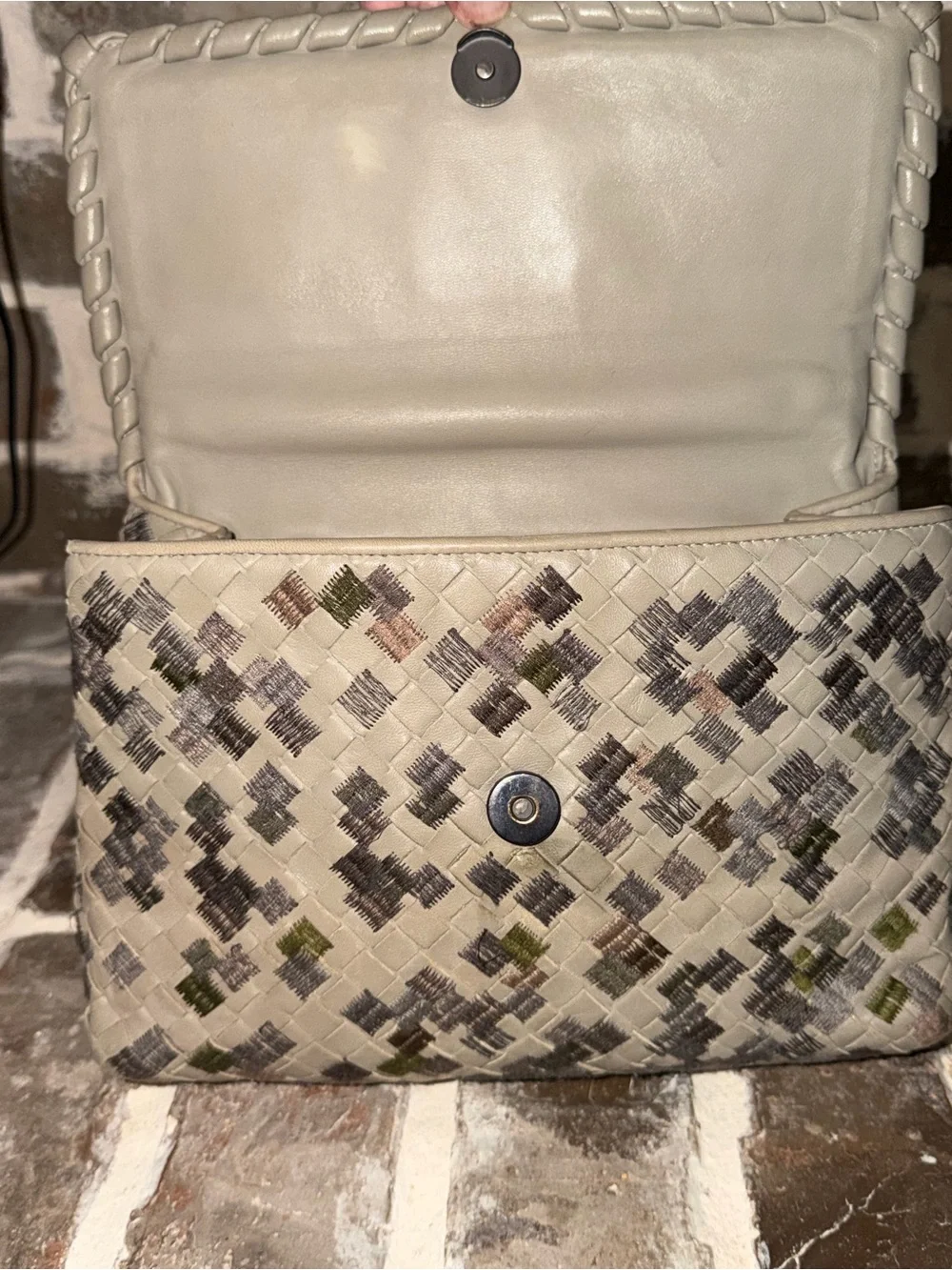 Bottega Veneta Intrecciato embroidered Olimpia shoulder bag